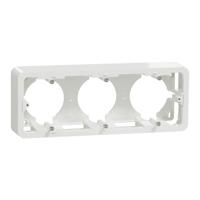 nu840618 Schneider Electric Unica White Back Boxes, IP20,  Surface Mount, 3 Gangs, 229 x 87mm