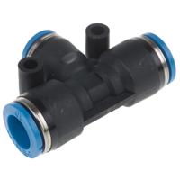 qst-10-8 Festo QST Series Tee Tube-to-Tube Adaptor Push In 8 mm, Push In 10 mm to Push In 10 mm, Tube-to-Tube Connection Style,