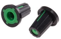467-6061 RS PRO 17mm Black Potentiometer Knob for 6mm Shaft D Shaped