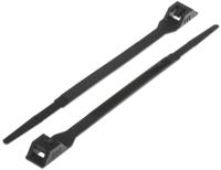 865-9625 RS PRO Cable Tie, Double Locking, 132mm x 6 mm, Black Nylon, Pk-100