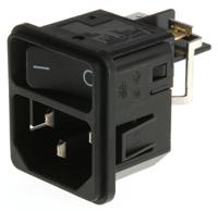 dc110001203 Schurter C14 Snap-In IEC Connector Male, 12A, 250 V