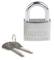 64ti50 ABUS 64TI Key Weatherproof Titanium Weatherproof Padlock, 8mm Shackle, 50mm Body