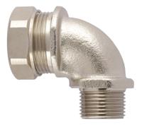 fsu32-m32-c90 Flexicon 90° Elbow, Conduit Fitting, 32mm Nominal Size, M32, Nickel Plated Brass IP65 rating