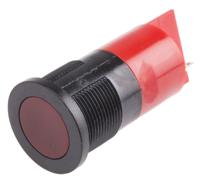 211-645 RS PRO Red Panel Mount Indicator, 24V ac/dc, 22mm Mounting Hole Size, Solder Tab Termination
