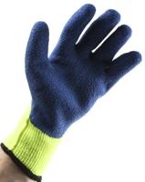 80400100 Ansell PowerFlex Yellow Acrylic Work Gloves, Size 10, Latex Coating