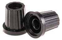 465-9381 RS PRO 19mm Black Potentiometer Knob for 6.4mm Shaft D Shaped