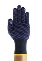 76501100 Ansell FibreTuf Blue Polyester Polyester Work Gloves, Size 10, Polyvinyl Chloride Coating