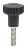 188-873 RS PRO Black Thermoplastic Thumbscrew Clamping Knob, M8 x 25, Threaded Mount