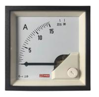 186-2448 RS PRO Analogue Panel Ammeter 30 (Input)A AC, 68mm x 68mm, 1 % Moving Iron