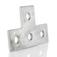 176-6924 Hot Dipped Galvanised T Shape Bracket 4 Hole, 14mm Holes, 80 x 120 x 5mm