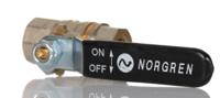 602112128 Norgren Nickel Plated Brass Full Bore, 2 Way, Ball Valve, Threaded, Rp 1/4in, -0.4 → 40bar Operating Pressure