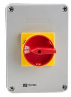 773-7973 RS PRO 4P Pole Panel Mount Isolator Switch - 40A Maximum Current, 18.5kW Power Rating, IP65