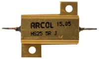 hs25-5r-j Arcol, 5Ω 25W Wire Wound Chassis Mount Resistor HS25 5R J ±5%