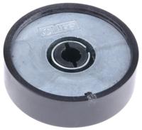 777-7283 RS PRO 38.6mm Black Potentiometer Knob for 6mm Shaft Splined