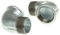 770092208 Georg Fischer Galvanised Malleable Iron Fitting, 90° Elbow, Male BSP 1-1/2in to Female BSP 1-1/2in