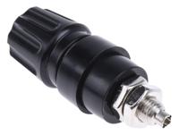 930136100 Hirschmann Test & Measurement 4mm Black Terminal Post, 60V dc, 63A, M6 x 0.75 Thread