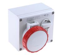 5051687 Scame Horizontal Switchable IP66, IP67 Industrial Interlock Socket 3PN+E, Earthing Position 6h, 16A, 415 V