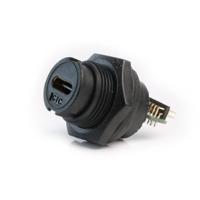231-7893 RS PRO Straight, Panel Mount, Socket- Single Port Type C 3.1 IP67 USB C Connector