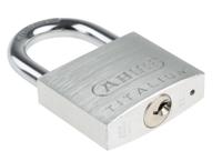 64ti50-ka6511 ABUS 64TI Key Weatherproof Titanium Weatherproof Padlock, Keyed Alike, 8mm Shackle, 50mm Body