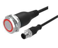 82-66551124 EAO 82 Series Illuminated Push Button Switch, Momentary, Panel Mount, 22mm Cutout, 1CO, Blue LED, 35V, IP65, IP67