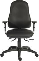 625-804 RS PRO Black Polyurethane Operator Chair, 150kg Weight Capacity