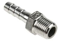 499-3732 RS PRO Stainless Steel Pipe Fitting, Straight Hexagon Hose Nipple, Male R 1/4in x Male