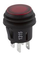 kfb3aea2rbb ZF Illuminated Push Button Switch, Latching, Panel Mount, 20.2mm Cutout, DPST, 125V ac, IP65