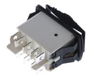 kr47cakllg APEM Illuminated DPDT, (On)-Off-(On) Rocker Switch Panel Mount