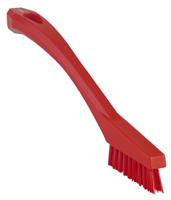44014 Vikan Extra Hard Bristle Red Scrubbing Brush, 15mm bristle length, PET bristle material