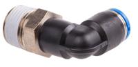 qsl-38-8 Festo QS Series Elbow Threaded Adaptor, R 3/8 Male to Push In 8 mm, Threaded-to-Tube Connection Style, 153050