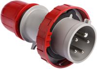 2181637 Scame IP66, IP67 Red Cable Mount 3P + N + E Industrial Power Plug, Rated At 16A, 415 V