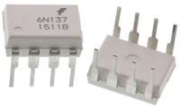 6n137m onsemi, 6N137M DC Input Logic Gate Output Optocoupler, Through Hole, 8-Pin MDIP