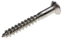 483-2930 RS PRO Slot Countersunk Stainless Steel Wood Screw, A2 304, No. 10 Thread, 40mm Length