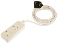 296-3650 RS PRO 4m 2 Socket Type G - British Extension Lead