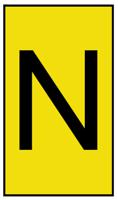 901-10196 HellermannTyton Ovalgrip Slide On Cable Markers, Black on Yellow, Pre-printed "N", 2.5 → 6mm Cable,