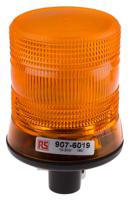 907-6019 RS PRO Amber Flashing Beacon, 10 → 100 V dc, DIN Mount, Tube Mount, LED Bulb, IP56