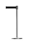 889u-1p-b9 Tensator Black, Silver Steel Retractable Barrier, 2.3m, Black Tape