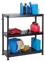 909-7016 RS PRO Black 3 Shelf Shelving Unit, 970mm x 900mm, 400mm, 50kg Load
