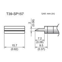 t39-sp157 Hakko FX-9701/9702 2 x 15.7 mm Spatula Soldering Iron Tip for use with FX-9701, FX-9702