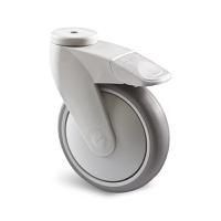 302237 Guitel Hervieu Braked Swivel Castor Wheel, 100kg Capacity, 125mm Wheel