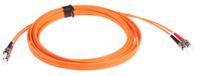 535-7301 RS PRO ST to ST Duplex Multi Mode OM2 Fibre Optic Cable, 50/125μm, Orange, 5m