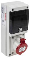 6323217-r Scame, DOMINO IP44 Red Wall Mount 3P + N + E RCD Industrial Power Connector Socket, Rated At 32A, 415 V