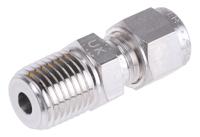 m6msc14n-316 Parker Stainless Steel Pipe Fitting, Straight Coupler, Male NPT 1/4in