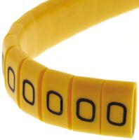 812-1076 RS PRO Slide On Cable Markers, Black on Yellow, Pre-printed "0", 3.5 → 7mm Cable