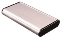 1455b1202 Hammond 1455 Series Silver Anodised Aluminium Enclosure, IP54, Black Lid, 121 x 72.04 x 19mm