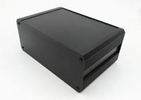 188-1288 RS PRO Black Extruded Aluminium Heat Sink Case, IP40, Black Lid, 400 x 300 x 175mm