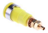 233020-24 Staubli Yellow Female Banana Socket, 4 mm Connector, Solder Termination, 32A, 1000V, Gold Plating