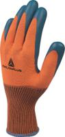 ve733or08 Delta Plus VE733 Orange 100% Polyester Polyester Latex Gloves, Size 8, Latex Coating