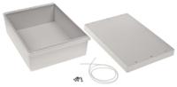 186-2252 RS PRO Grey ABS Enclosure, IP65, IK07, Grey Lid, 198.05 x 144.7 x 72.25mm