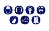 s8701 Penta Plastic Mandatory Head Protection Sign, 300mm